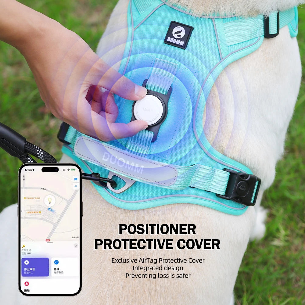 Reflective Dog Harness with AirTag Holder