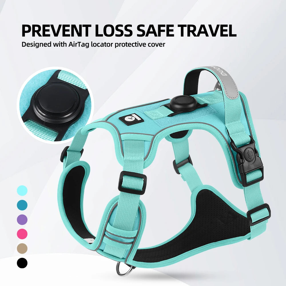 Reflective Dog Harness with AirTag Holder